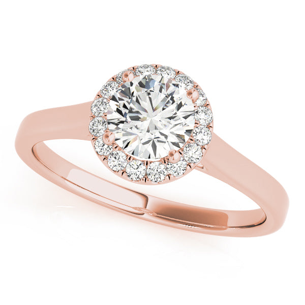 Round Cut Diamond Halo Engagement Ring 1 ct