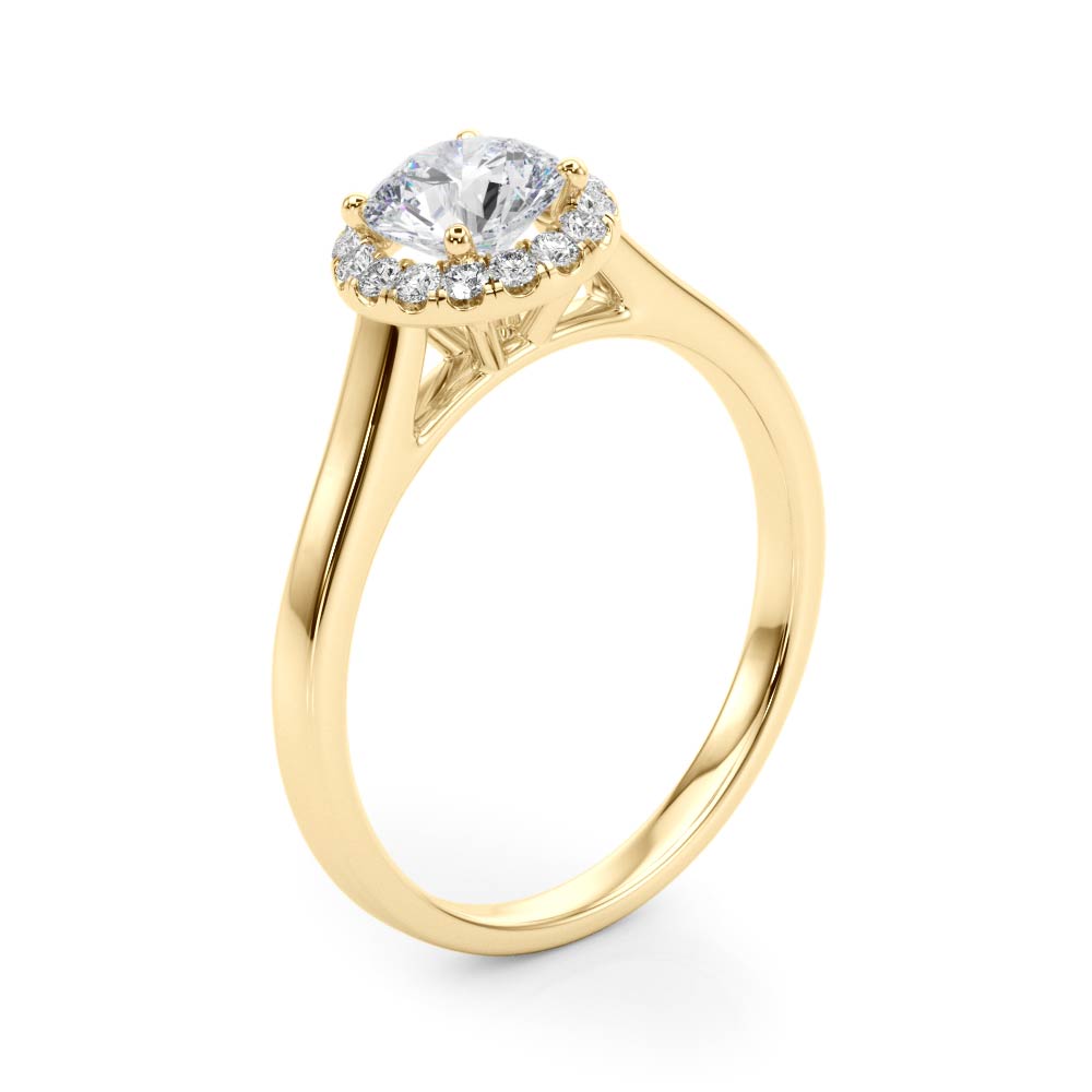 Round Cut Diamond Halo Engagement Ring 1 ct