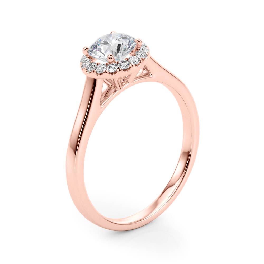 Round Cut Diamond Halo Engagement Ring 1 ct