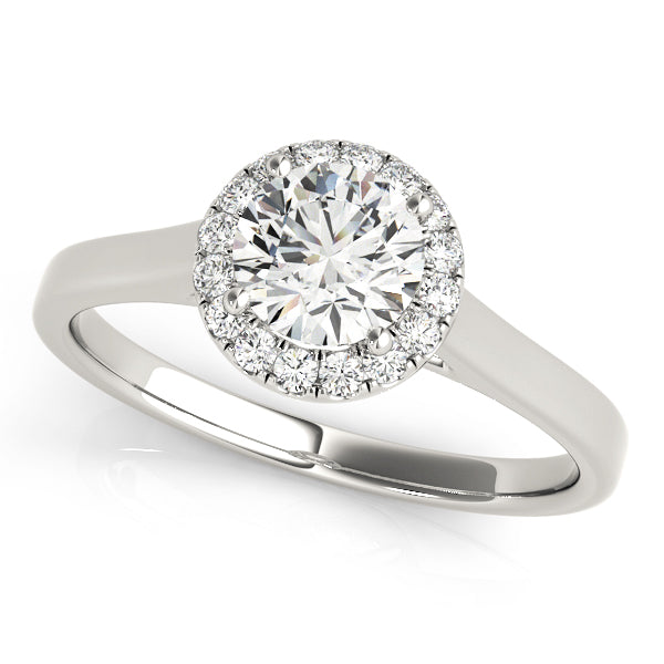Round Cut Diamond Halo Engagement Ring 1 ct