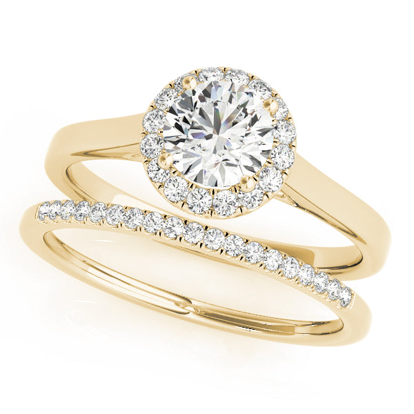 Round Cut Diamond Halo Engagement Ring 1 ct