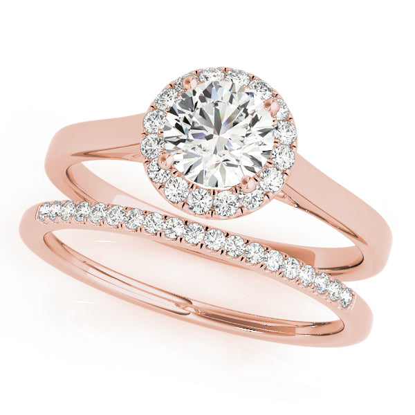 Round Cut Diamond Halo Engagement Ring 1 ct