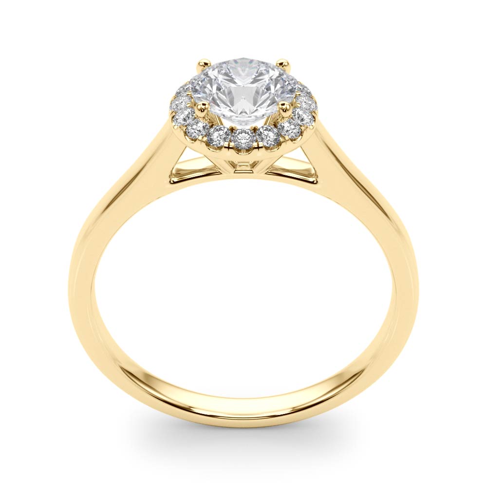 Round Cut Diamond Halo Engagement Ring 1 ct