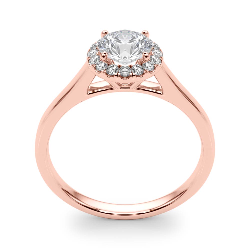 Round Cut Diamond Halo Engagement Ring 1 ct