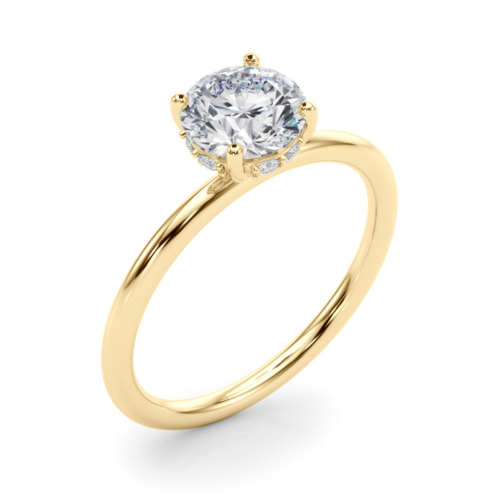 Classic Solitaire Engagement Ring with Hidden Halo 1 ct