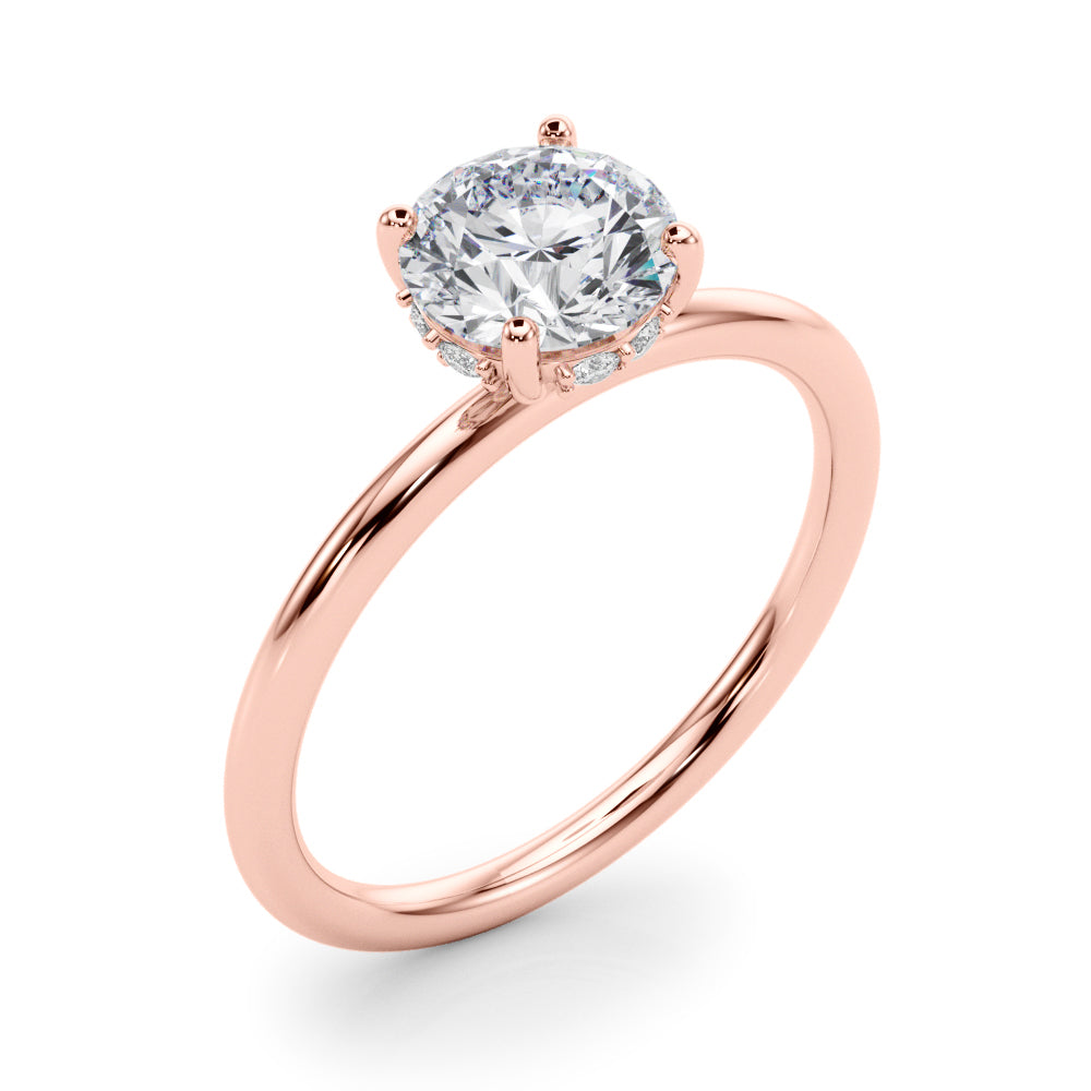 Classic Solitaire Engagement Ring with Hidden Halo 1 ct