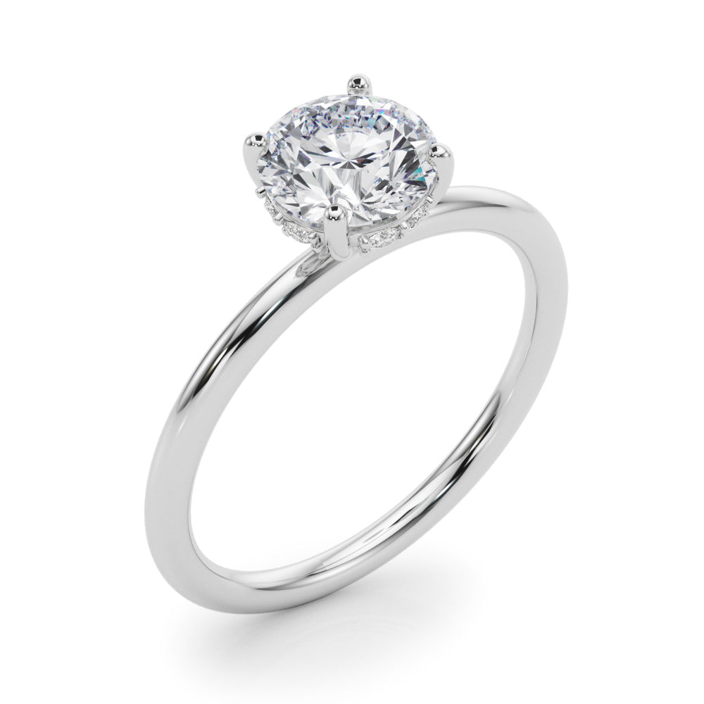 Classic Solitaire Engagement Ring with Hidden Halo 1 ct