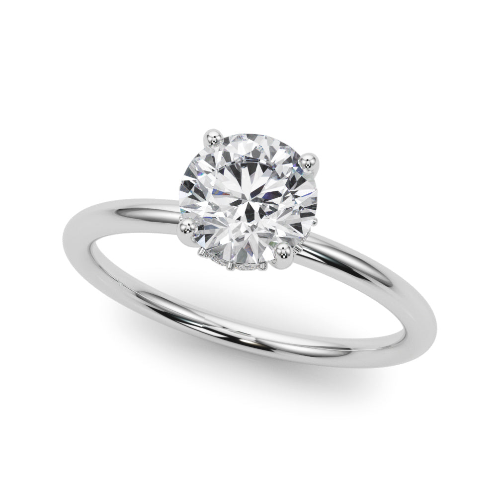 Classic Solitaire Engagement Ring with Hidden Halo 1 ct