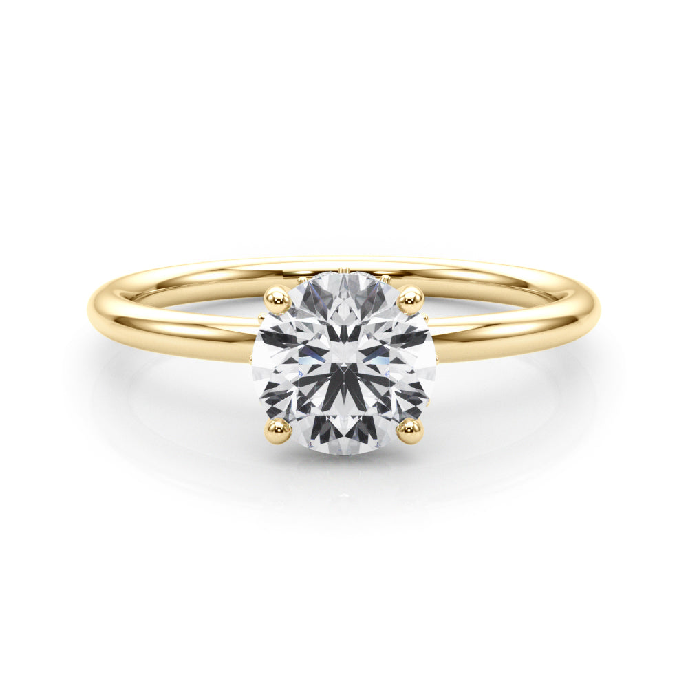 Classic Solitaire Engagement Ring with Hidden Halo 1 ct