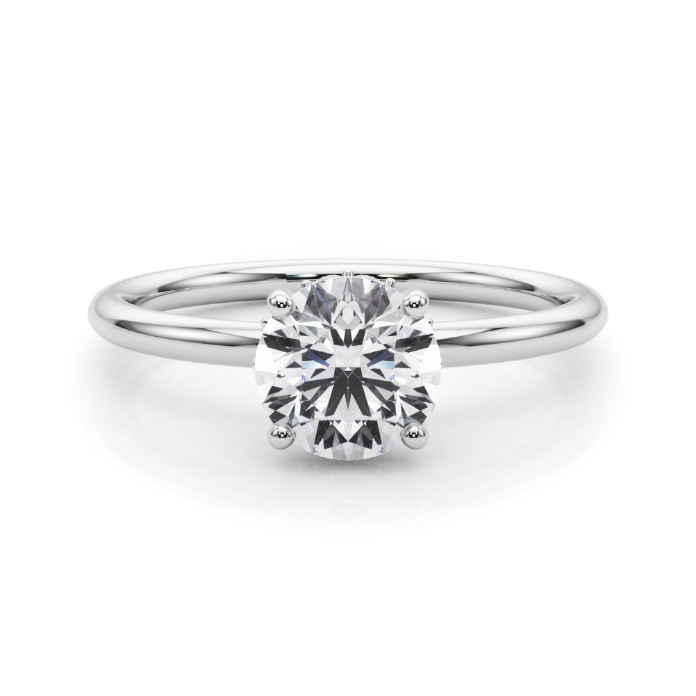 Classic Solitaire Engagement Ring with Hidden Halo 1 ct