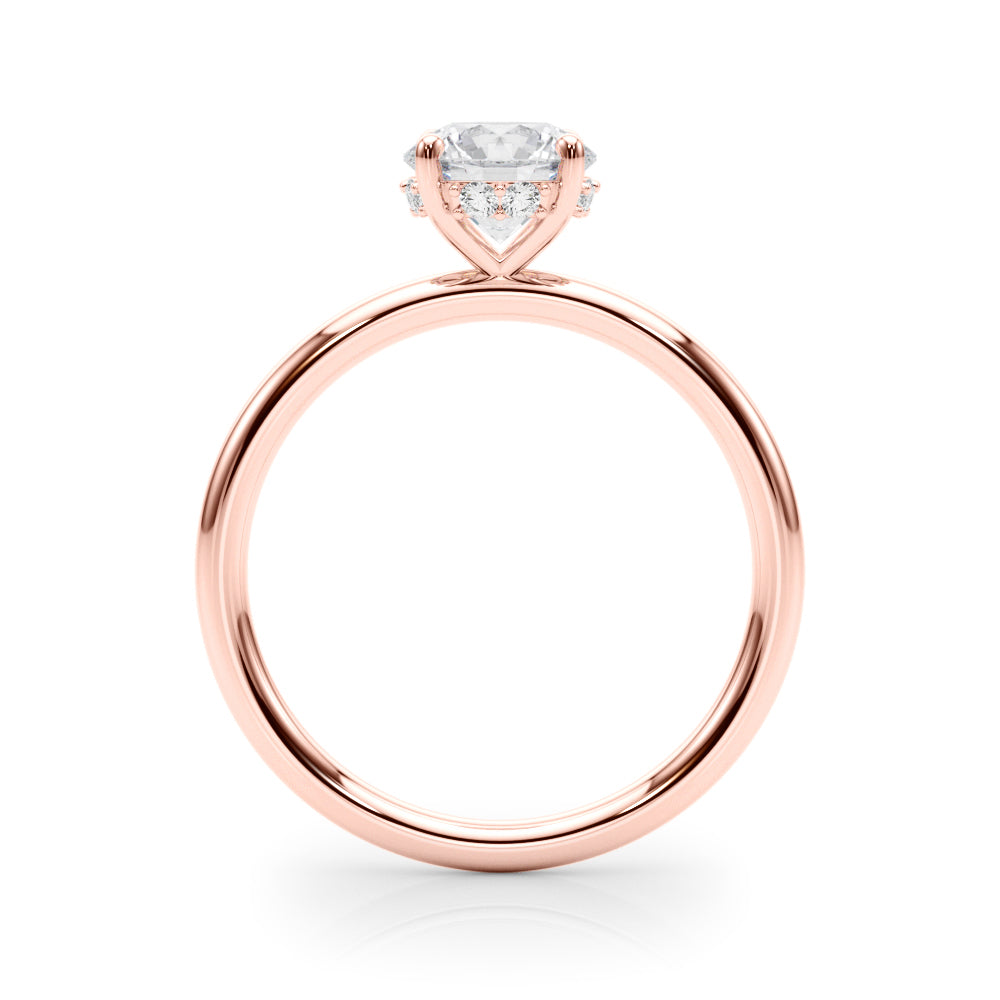 Classic Solitaire Engagement Ring with Hidden Halo 1 ct