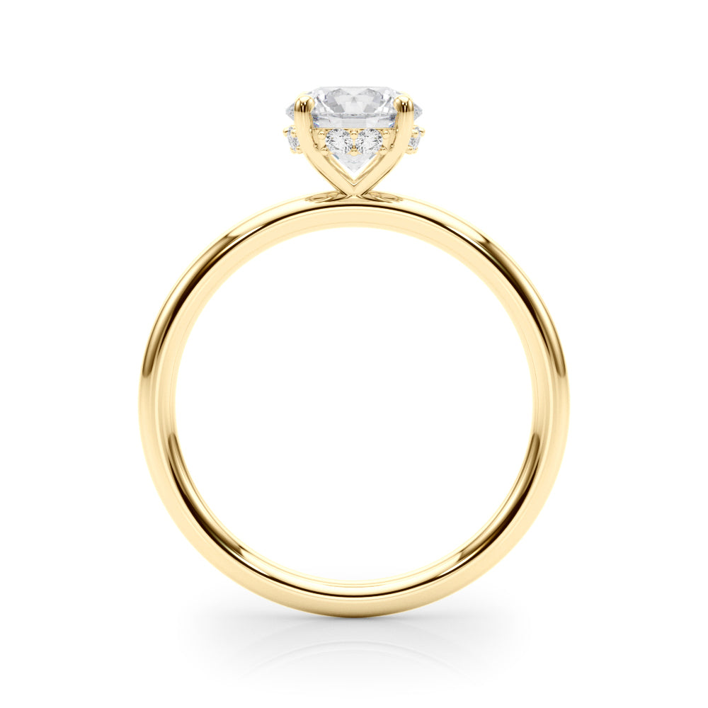 Classic Solitaire Engagement Ring with Hidden Halo 1 ct