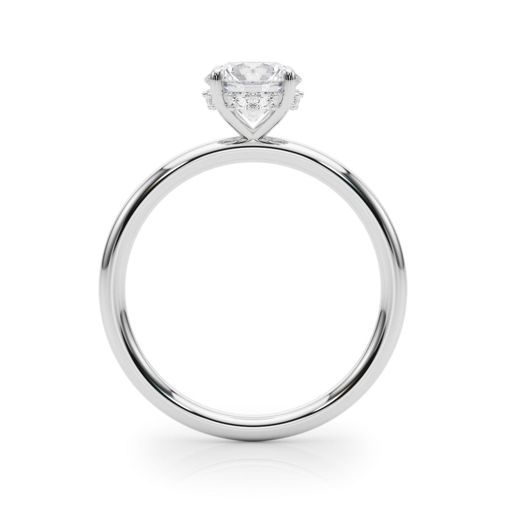 Classic Solitaire Engagement Ring with Hidden Halo 1 ct