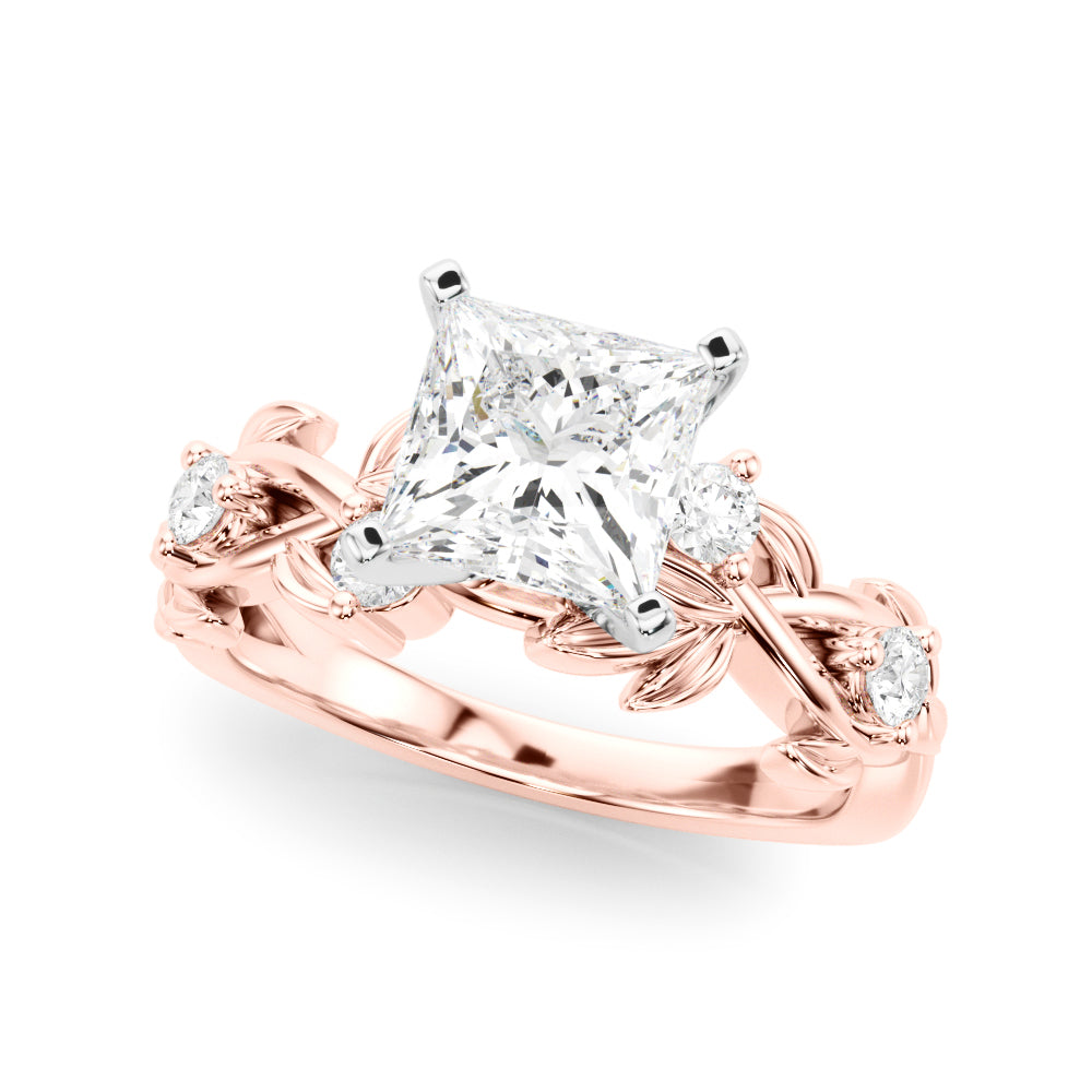 Floral Leaf Engagement Ring