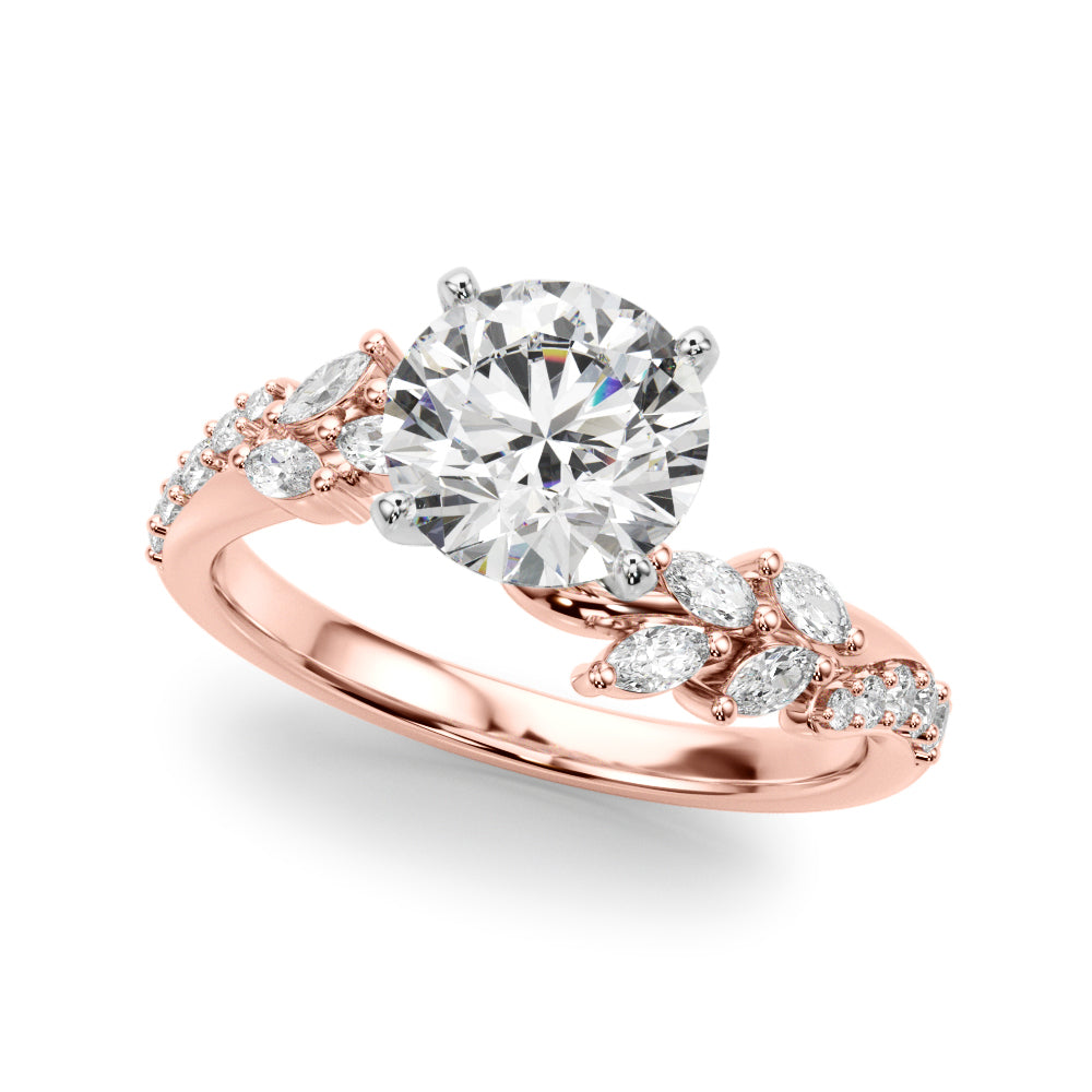 Diamond Leaf Engagement Ring