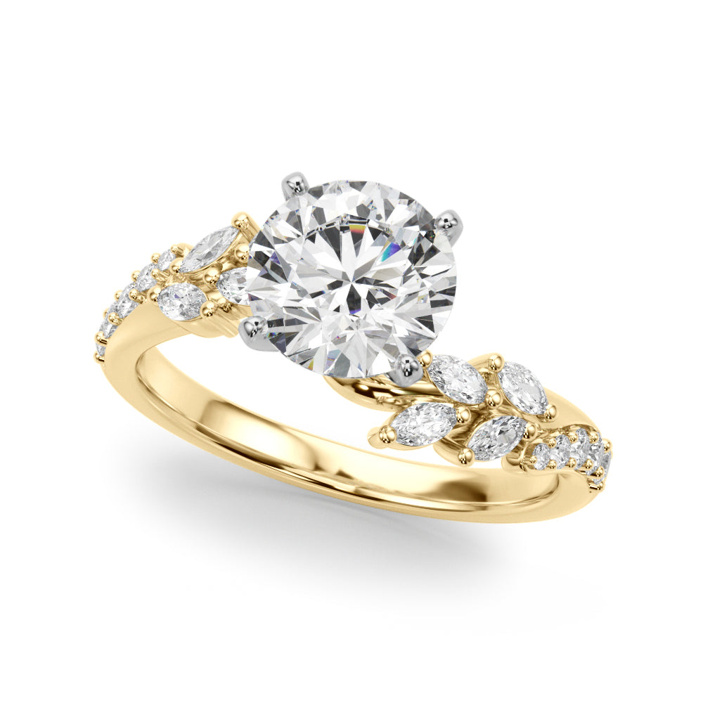 Diamond Leaf Engagement Ring