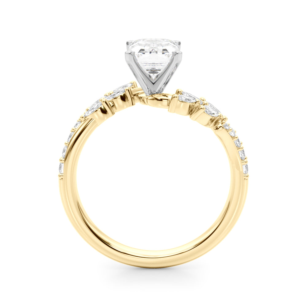 Diamond Leaf Engagement Ring