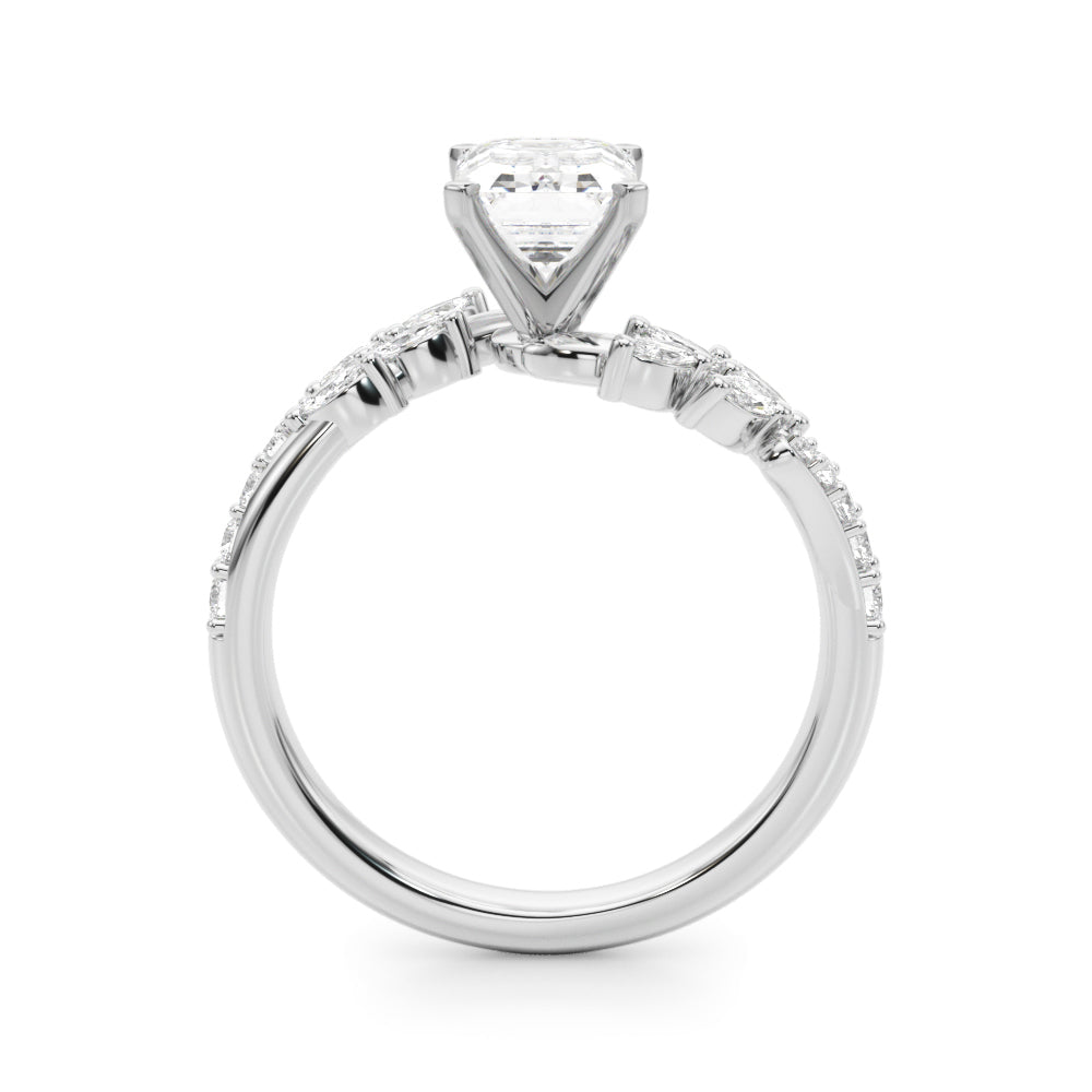 Diamond Leaf Engagement Ring
