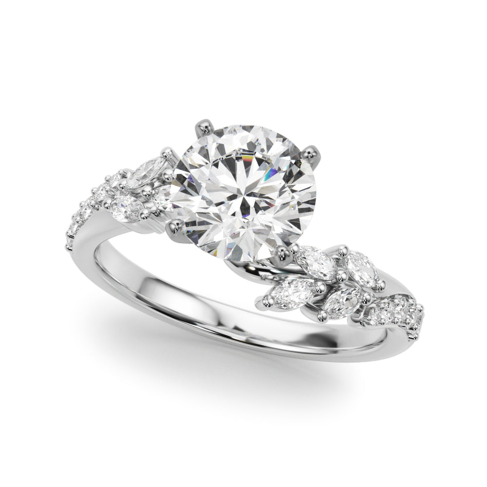 Diamond Leaf Engagement Ring