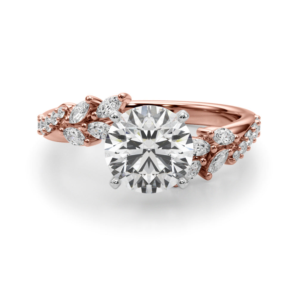 Diamond Leaf Engagement Ring