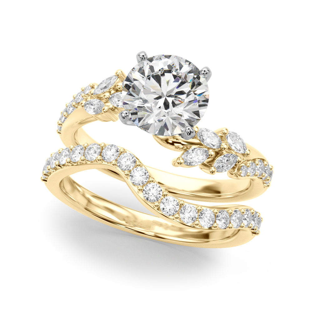 Diamond Leaf Engagement Ring