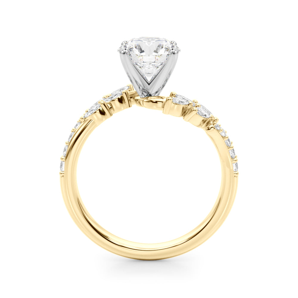 Diamond Leaf Engagement Ring