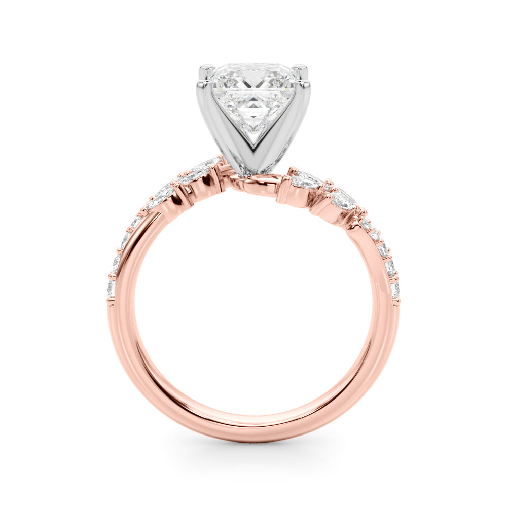 Diamond Leaf Engagement Ring