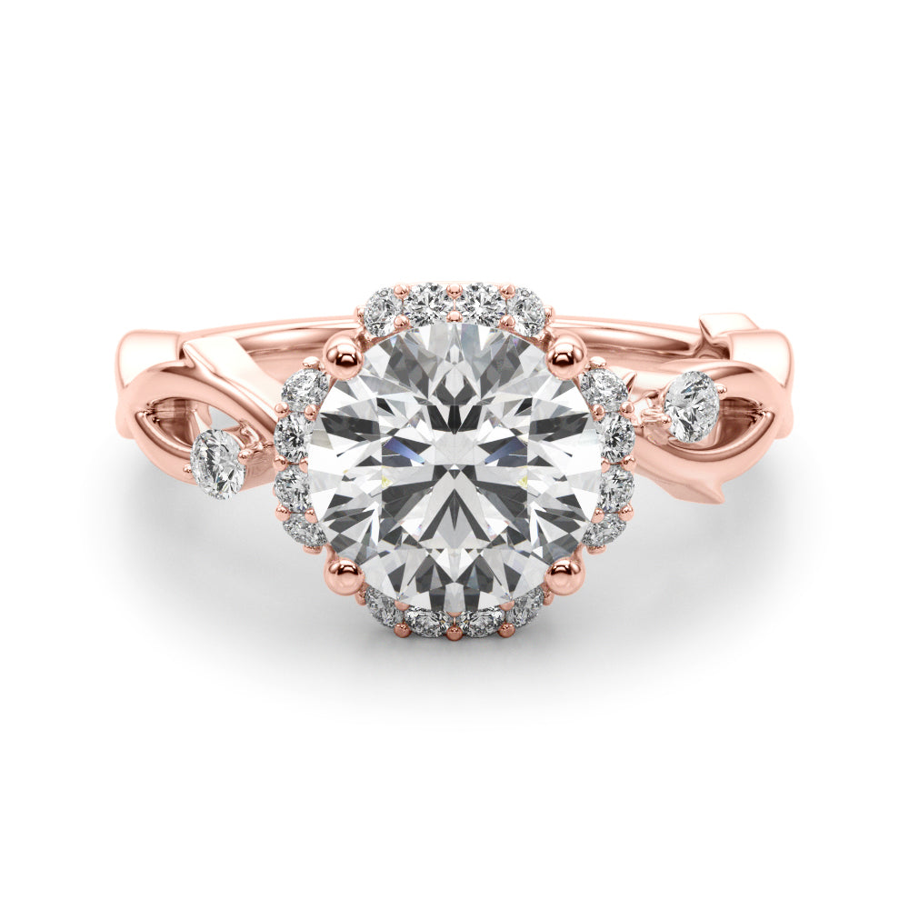 Nature-Inspired Halo Ring 1/2 ct