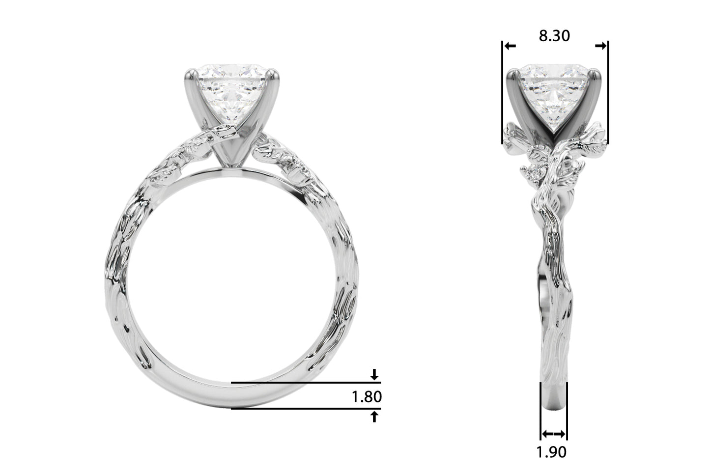 Nature-Inspired Diamond Engagement Ring