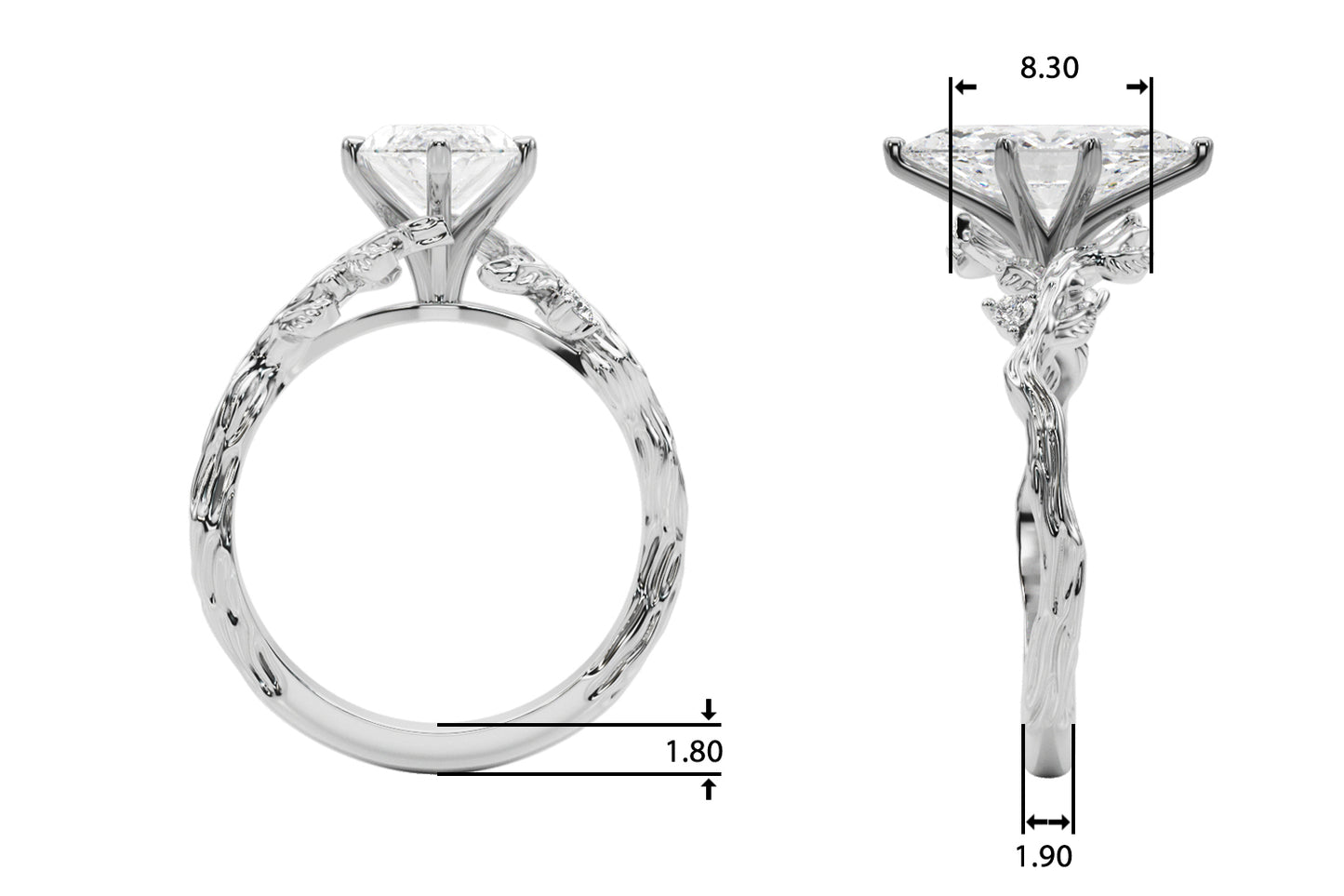 Nature-Inspired Diamond Engagement Ring