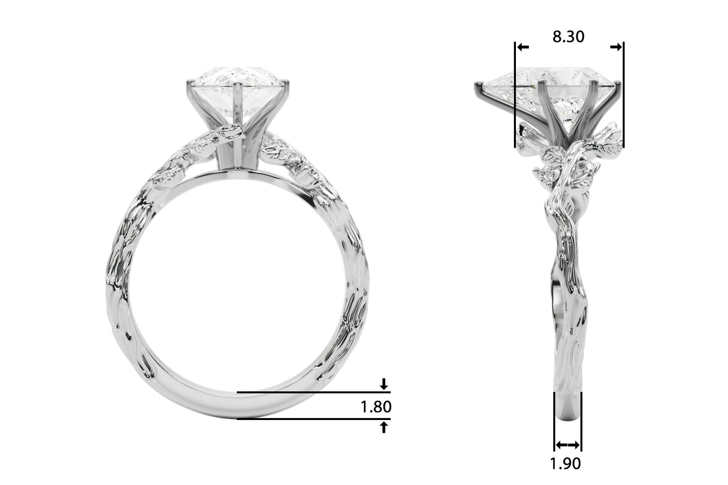 Nature-Inspired Diamond Engagement Ring
