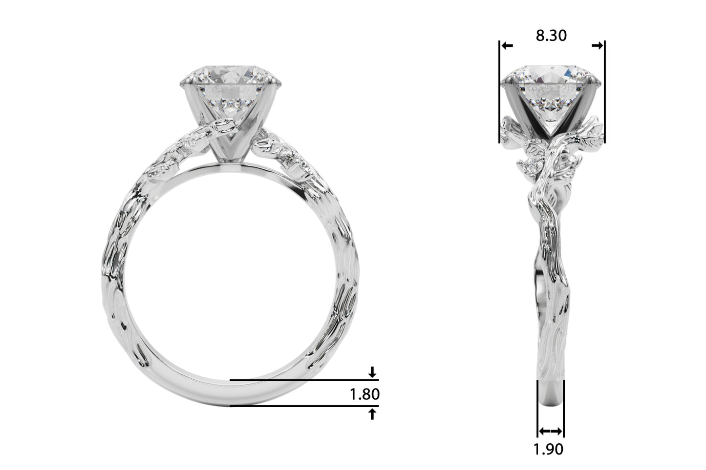 Nature-Inspired Diamond Engagement Ring