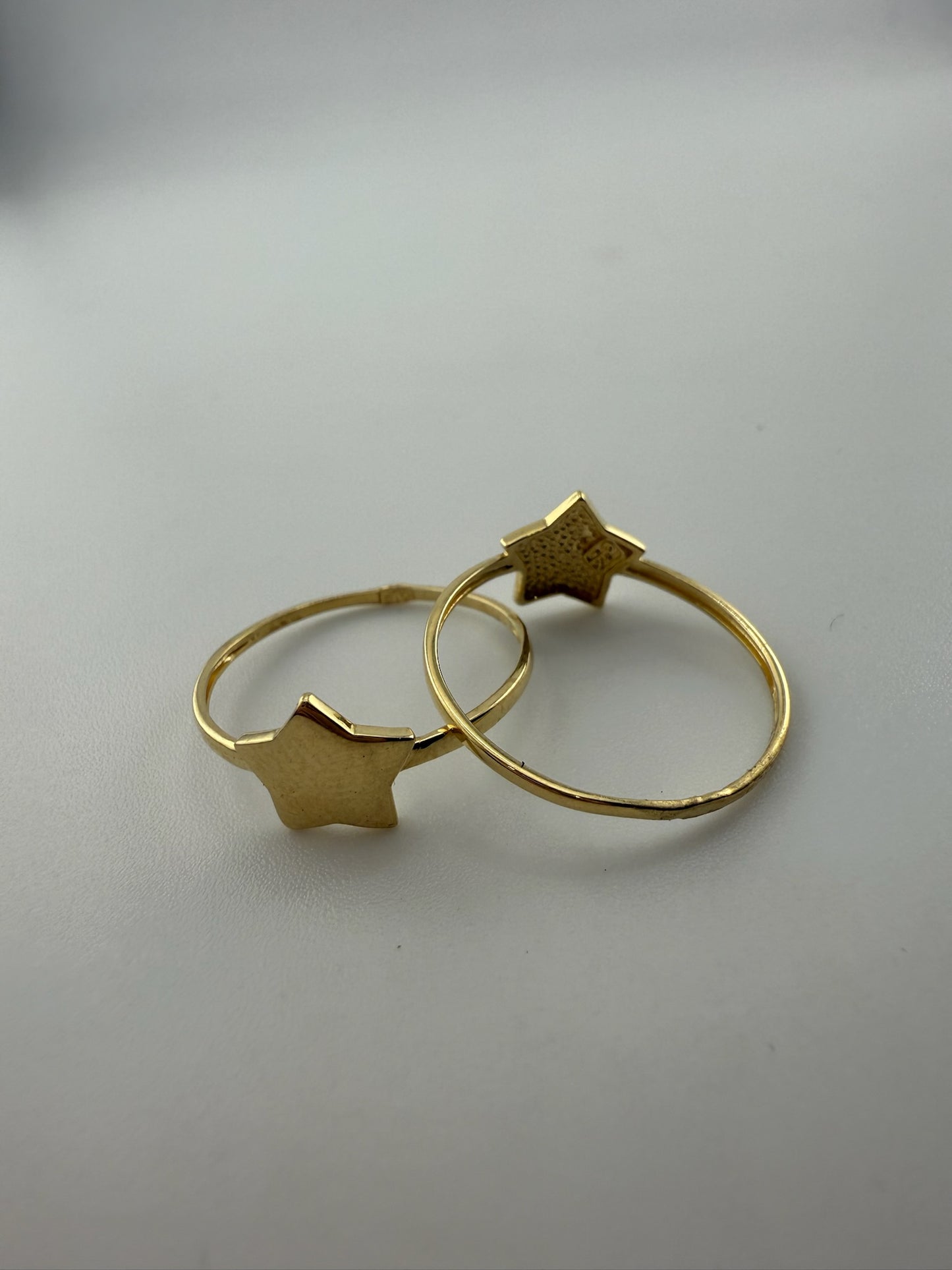 Dainty ring star solid 18k gold