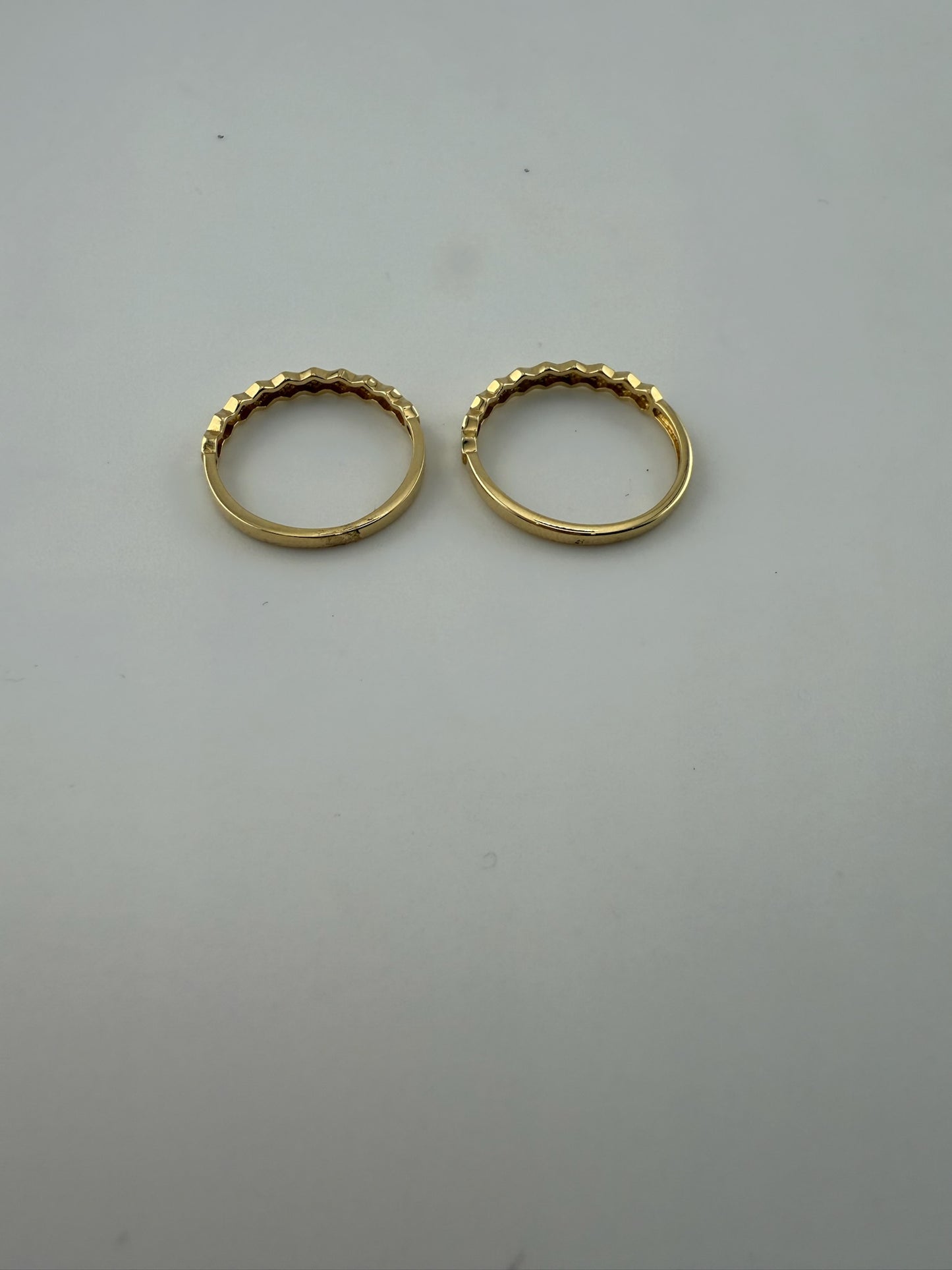 Dainty ring hexagon solid 18k gold