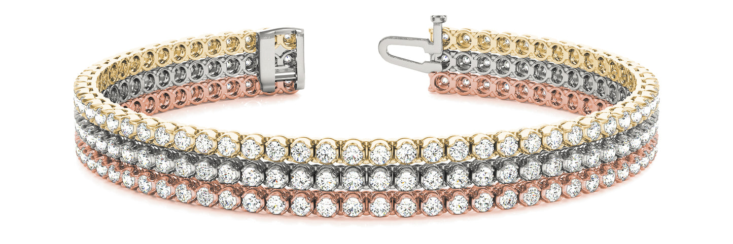 Diamond Three-Row Tennis Bracelet