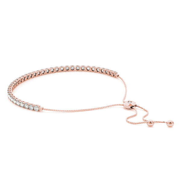 Adjustable Tennis Bracelet with Round-Cut Stones