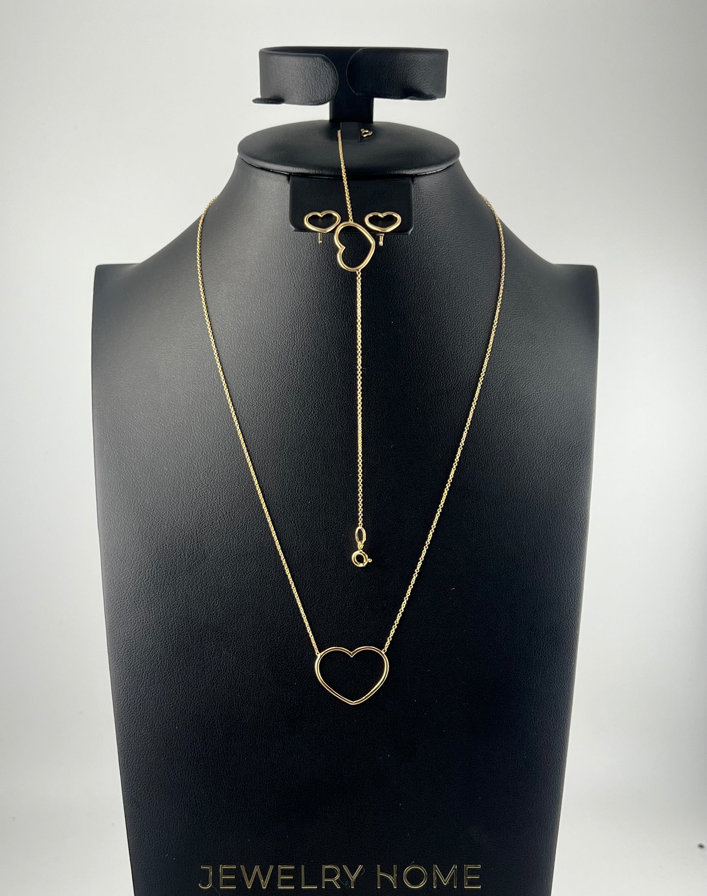 Dainty heart set, solid 18k gold