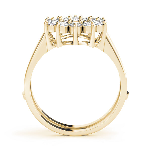 Sunburst Diamond Wedding Band Set