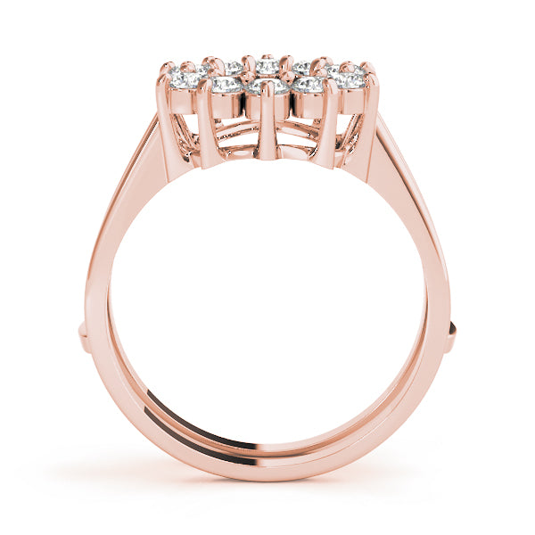 Sunburst Diamond Wedding Band Set