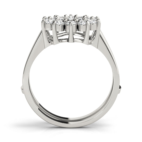 Sunburst Diamond Wedding Band Set