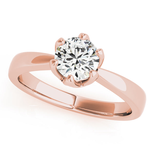 Modern Tulip Solitaire Ring