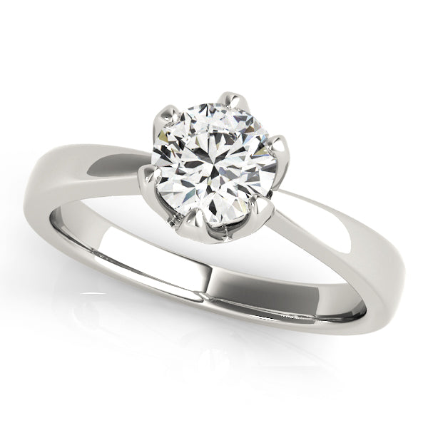 Modern Tulip Solitaire Ring