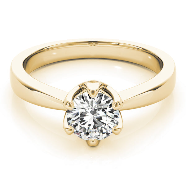 Modern Tulip Solitaire Ring