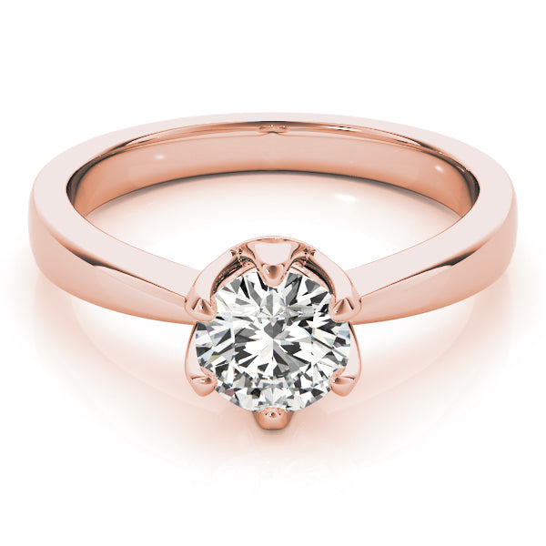 Modern Tulip Solitaire Ring
