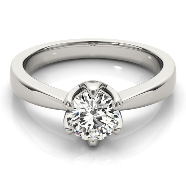 Modern Tulip Solitaire Ring