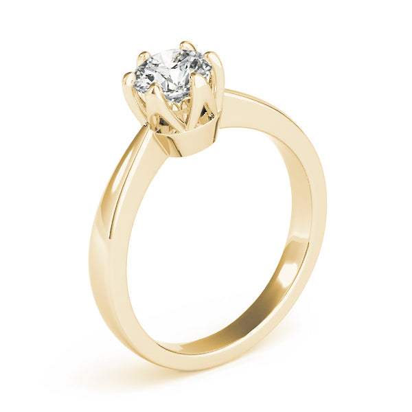Modern Tulip Solitaire Ring