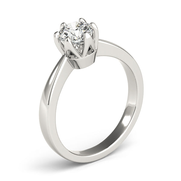 Modern Tulip Solitaire Ring