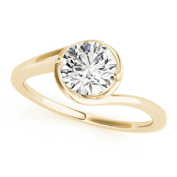 Bezel Set Bypass Solitaire Ring 1 ct