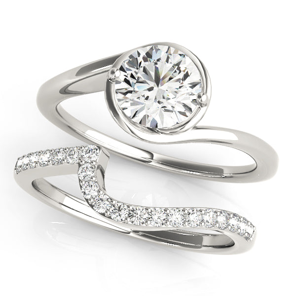 Bezel Set Bypass Solitaire Ring 1 ct