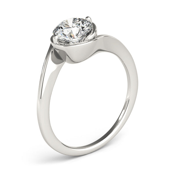 Bezel Set Bypass Solitaire Ring 1 ct